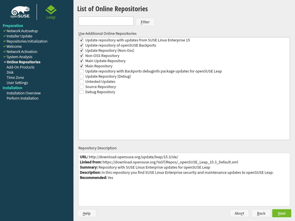 openSUSE Leap repositories