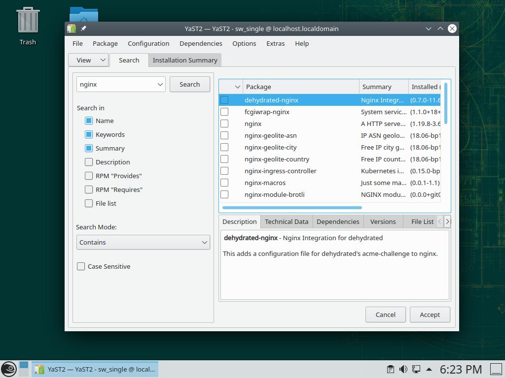 openSUSE YaST package manager