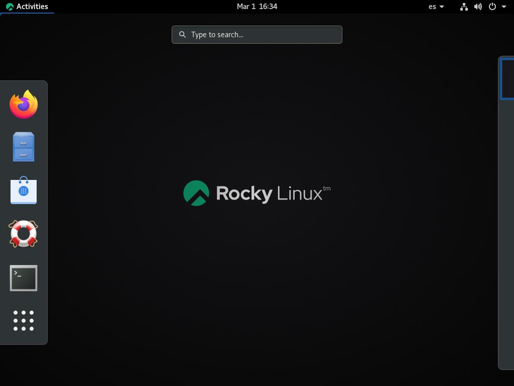 Rocky Linux desktop