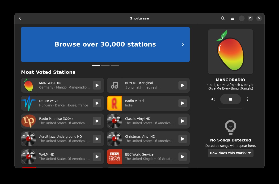 Shortwave: listen online radio - RS1 Linux Tools