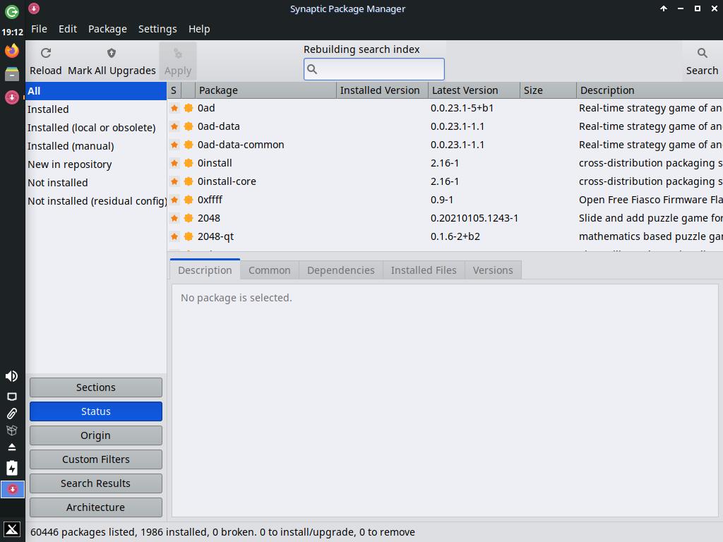 MX Linux Synaptic Package Manager MX Linux Synaptic Package Manager